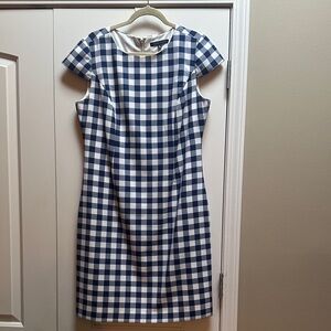 Preston & York Navy and White Plaid Mini Dress